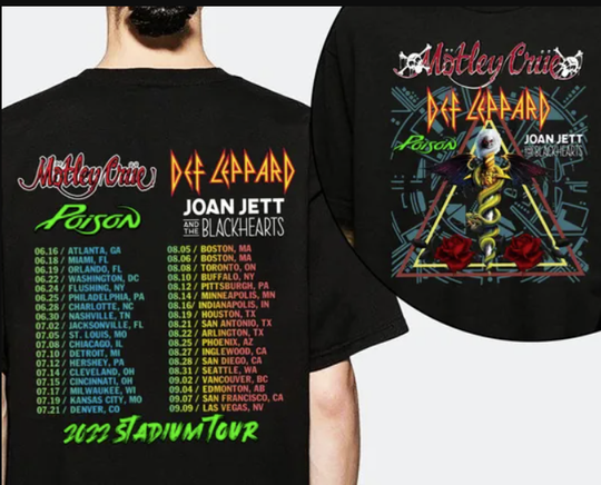 The Stadium Tour Shirt Motley Crue Def Leppard Poison Joan Jett and the Blackhearts