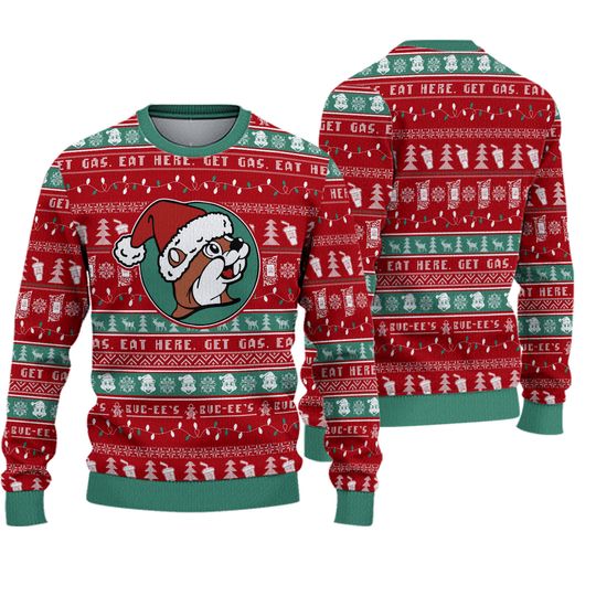 Buc-ee's Bucees Beaver Christmas Holiday Ugly Sweater 3XL Eat Here Get Gas NWT