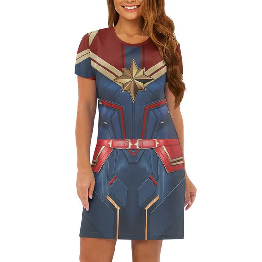 Captain Marvel Tshirt Dress | Cosplay | Halloween | Disney Dress