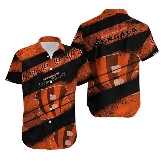 Cincinnati Bengals Urban Grunge Hawaiian Shirt