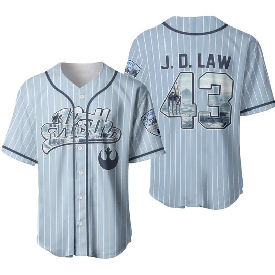 Custom Star Wars Hoth Echo Base Jersey – Matching Striped Baseball Shirt for Fans