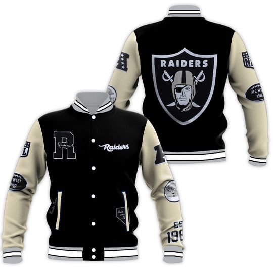 Men's Las Vegas Raider Golf Wang Letterman Black White Varsity Jacket Men Gift