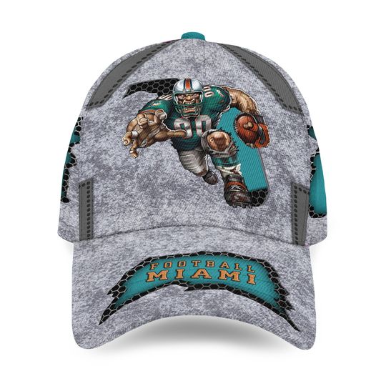 Miami Football Team Dolphins Baseball Cap, Hat Game Day for Men Women Fans Gift