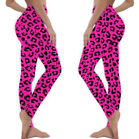 Pink Leopard Spots Skin Pattern Leggings, Gift for Women, Funny Women Leggings, Comfortable Leggings