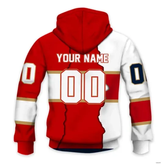 Florida Panthers Personalized Name - Number Hoodie Pullover Hooded Xmas Gift