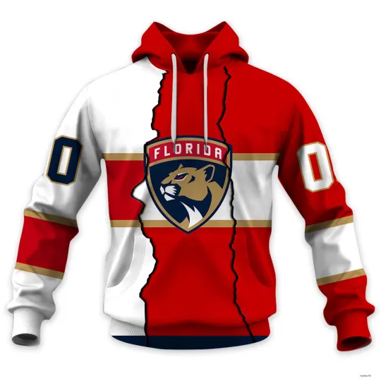 Florida Panthers Personalized Name - Number Hoodie Pullover Hooded Xmas Gift