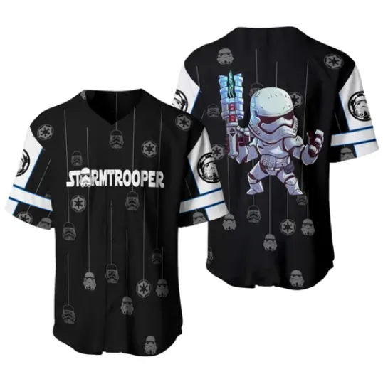 Star Wars Stormtrooper Black White Patterns Disney 3D Baseball Jersey Shirt