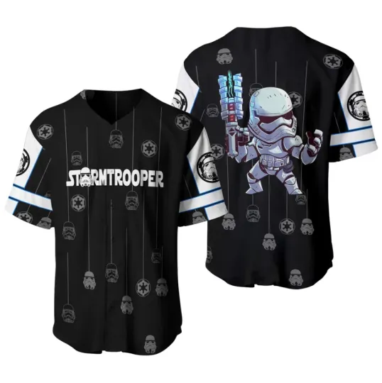 Star Wars Stormtrooper Black White Patterns Disney 3D Baseball Jersey Shirt