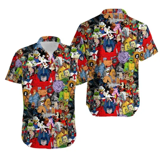 80s Cartoon Colorful Hawaiian Shirt