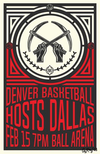 Nuggets vs Mavericks Game Day Poster