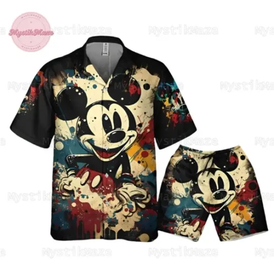 Mickey Button 3D HAWAII SHIRT
