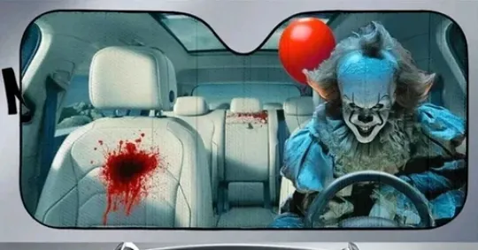 Horror Clown Sunshade Car Windshield Sun Protection Auto Accessory