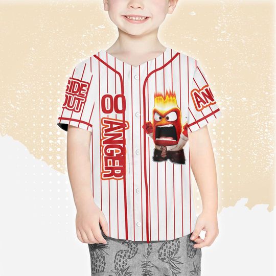 Personalized Inside Out Anger Baseball Jersey, Disney Anger Baseball Jersey