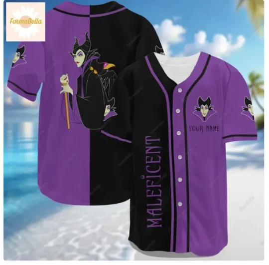 Halloween Personalized Maleficent Baseball Jersey Shirt HALLOWEEN GIFT