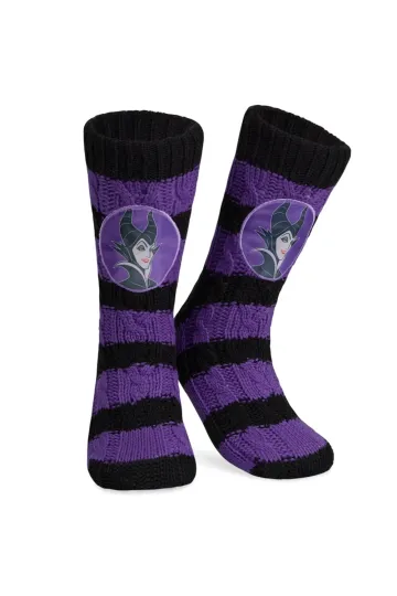 DISNEY Womens Maleficent Warm Fluffy Calf Socks