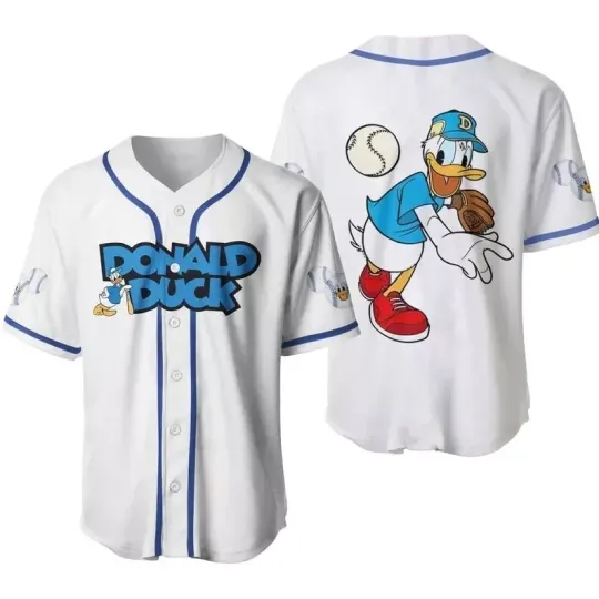 Funny Donald Duck Playing Baseball Game Day Baseball Jersey Shirt
