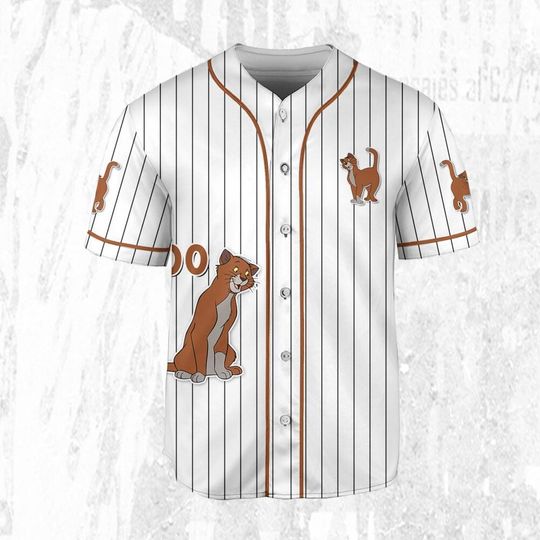 Personalize Disney The Aristocats Thomas O'Malley Happy White Orange Dark Jersey