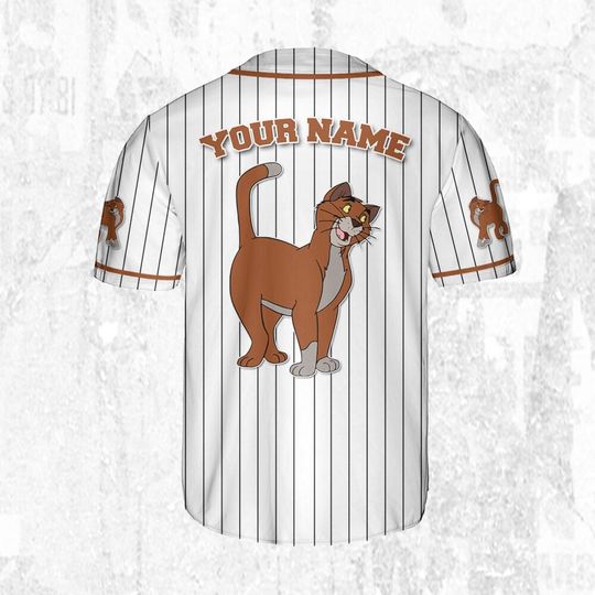 Personalize Disney The Aristocats Thomas O'Malley Happy White Orange Dark Jersey