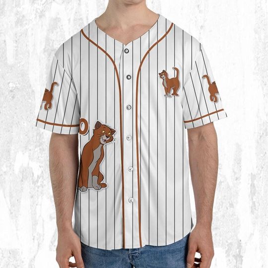 Personalize Disney The Aristocats Thomas O'Malley Happy White Orange Dark Jersey