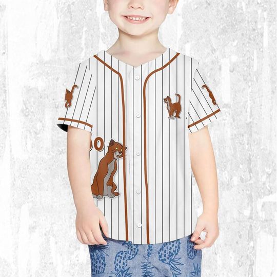 Personalize Disney The Aristocats Thomas O'Malley Happy White Orange Dark Jersey