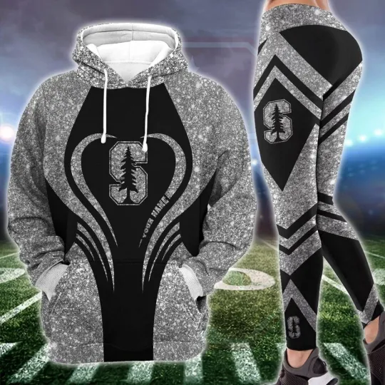 Personalized Stanford Football Hoodie Legging, Champions Football 3D Hoodie Leggings, Game Day Football 3D Hoodie Leggings