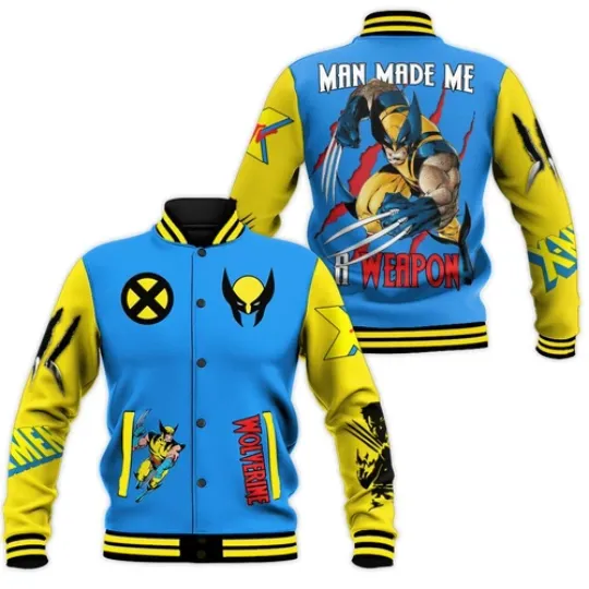 Wolverine Baseball Jacket, Wolverine Jacket, Wolverine Men, Baseball Jacket