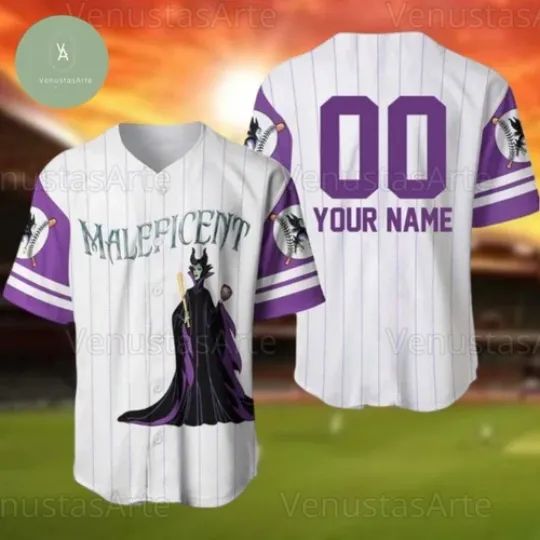 Personalized Maleficent Disney Villains 3D BASEBALL JERSEY SHIRT
