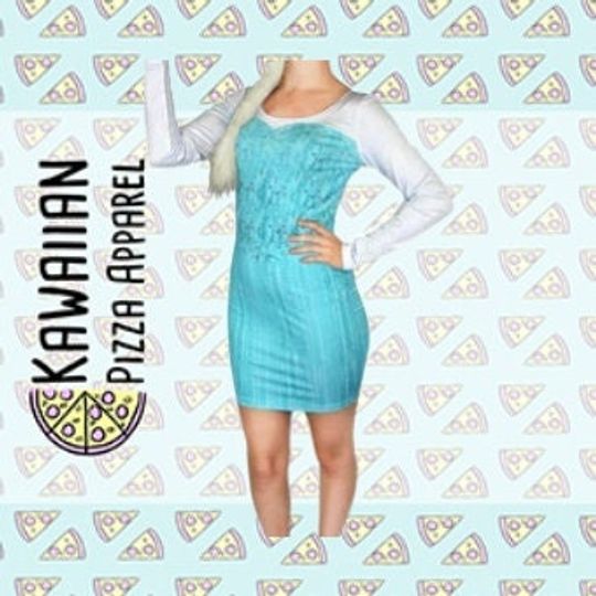 Elsa   Inspired Long Sleeve Bodycon Dress