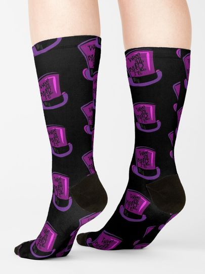 Were All Mad Here Mad Hatter Hat Socks