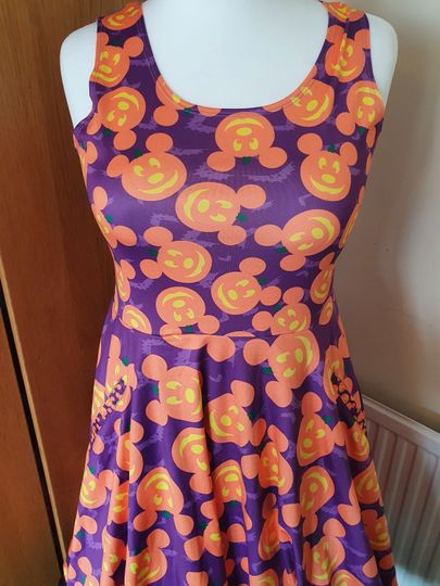 Halloween mouse pumpkin print skater dress- Sizes S- 5XL plus size