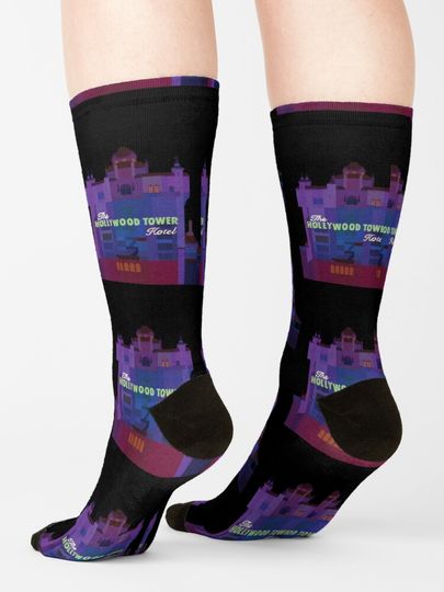 Tower of Terror Ride Design Socks