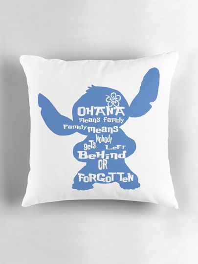 Stitch Ohana means family Pillow