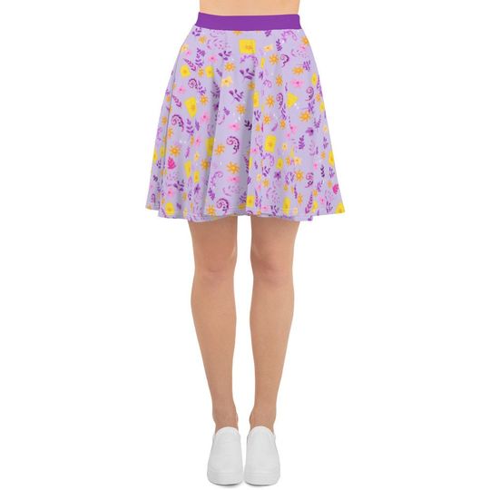 Tangled skirt Rapunzel floating lanterns floral Skater Skirt