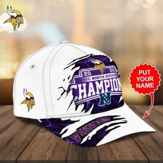 Personalized Minnesota Classic Cap, Minnesota Champions Football Cap, Vikings Game Day Football Cap