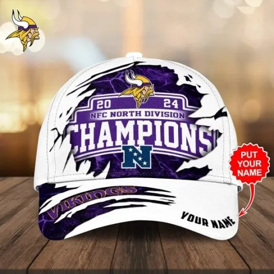 Personalized Minnesota Classic Cap, Minnesota Champions Football Cap, Vikings Game Day Football Cap
