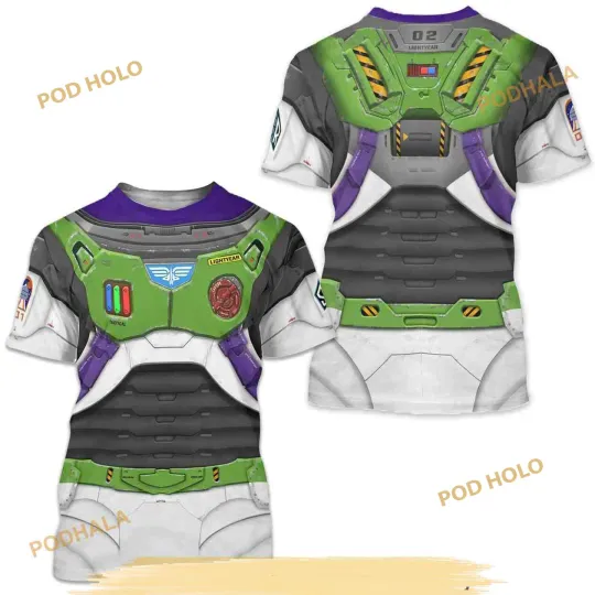 Buzz Lightyear 3D Shirt, Disney Lightyear Costume Gift
