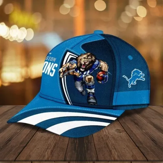 Detroit Lions Classic Cap, Detroit Game Day Football Cap, Detroit Lions Team Football Cap
