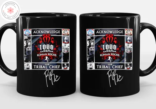 Roman Reigns Wrestling Entertainment Your Tribal Chief 1000 Days as Champion Mug