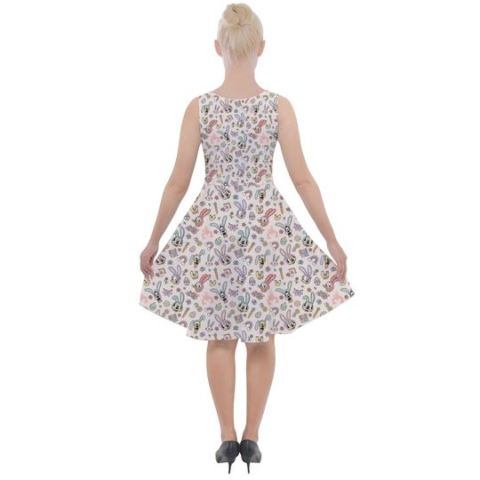 Mickey & Friends Easter Spring Fun - Disney Inspired Skater Dress With Pockets  RUSH AVAIL!