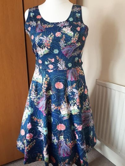 Maleficent inspired cute print skater dress-  plus size