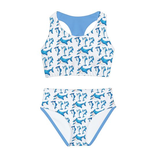 Sharks, Girls Two Piece Swimsuit (AOP)