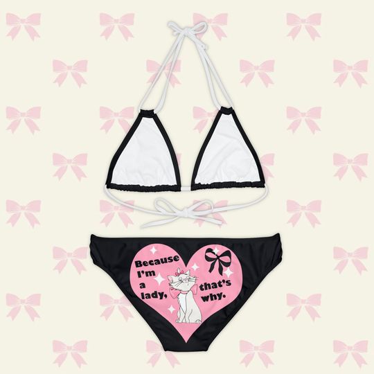 Disney The Aristocats Marie Strappy Bikini Set, Heart Bikini, Disney Bikini