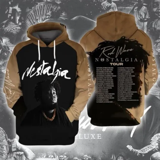 Rod Wave Nostalgia Concert Rap Hoodie 3D, Music Rod Wave 3D Hoodie, Music Tour 3D Hoodie