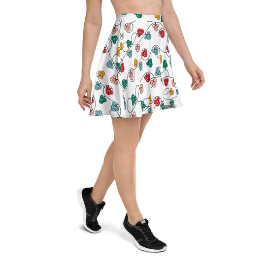 Inspired Christmas Lights Skater Skirt