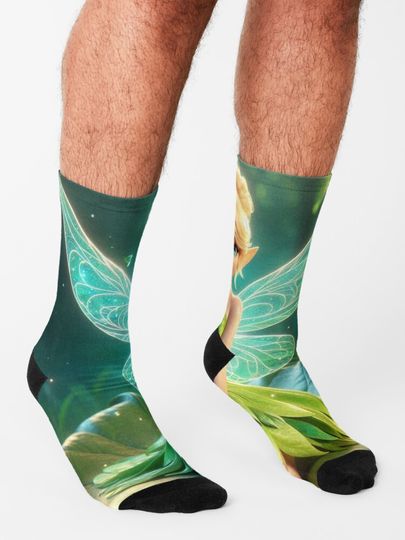 Watercolor Tinker Bell Socks