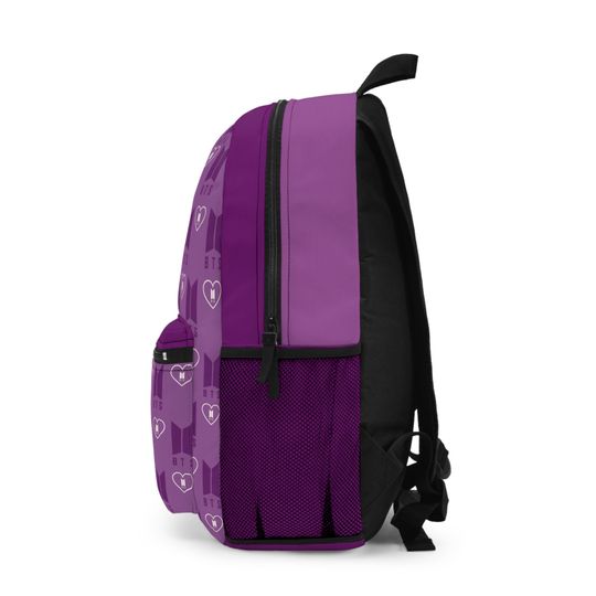 BTS Backpack Kpop RM Namjoon Jin Suga Yoongi Hobi Jhope Jimin Taehyung V Jk Jungkook Purple Logo Bag Cute