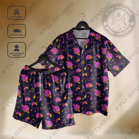 Gaming Planet Equipment Hawaiian Shirt Game Party Video Game Gifts