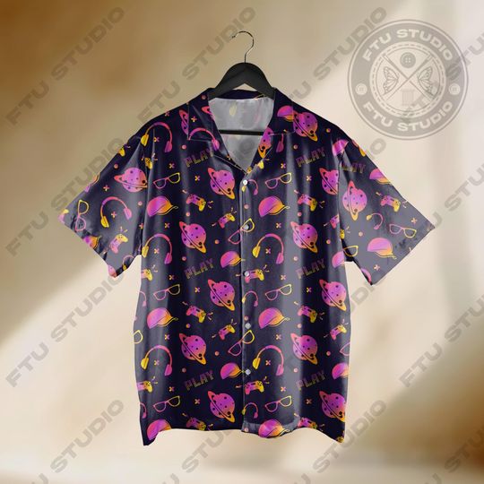 Gaming Planet Equipment Hawaiian Shirt Game Party Video Game Gifts