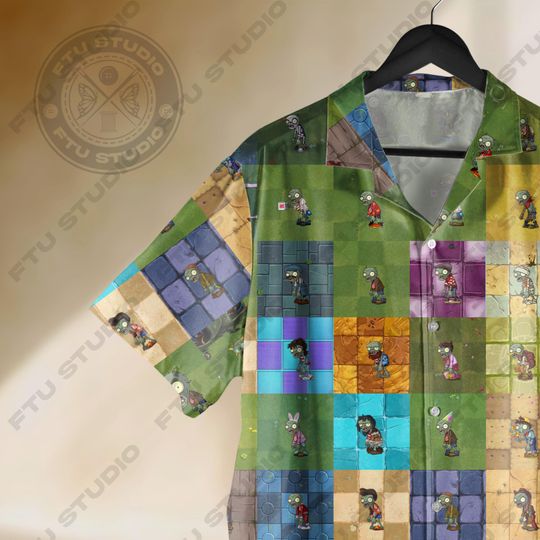 Zombie Map Hawaiian Shirt Fantasy Video Game Zombie Gifts