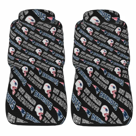 2pcs Car Seat Covers Universal New England Patriots Car Front Rear Protectors